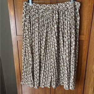 Impressions Floral Midi Pleated A-Line Skirt